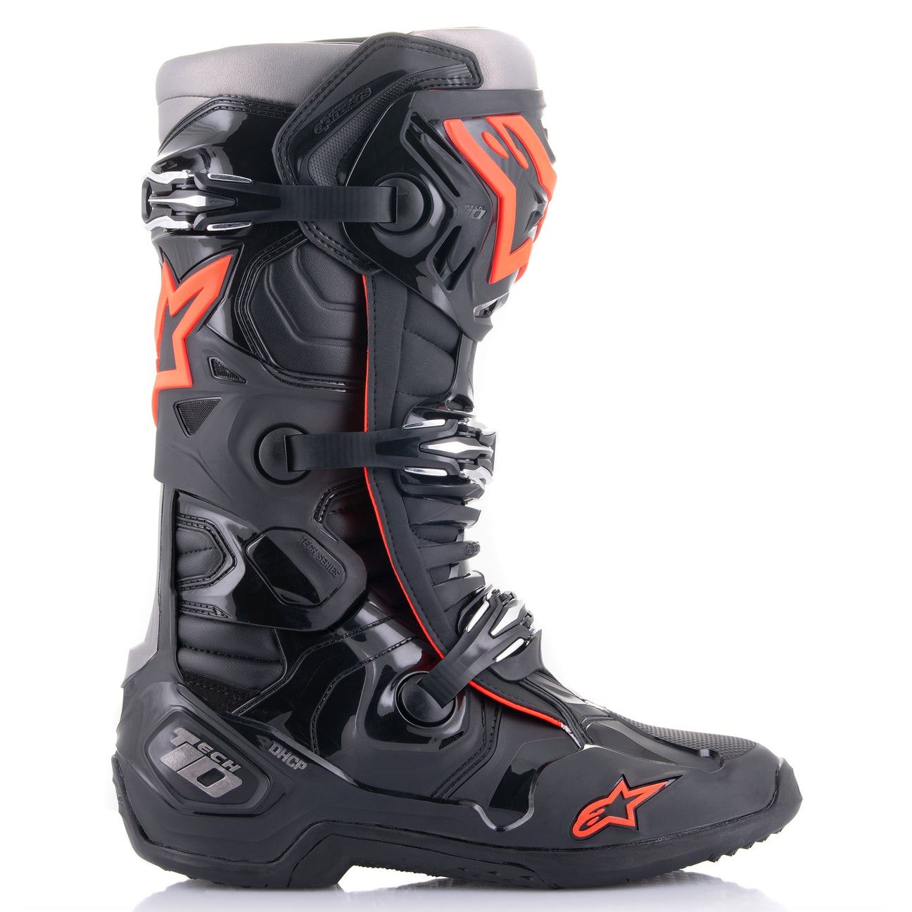 Alpinestars 2024 Tech 10 Motocross Boots Black Red Fluo