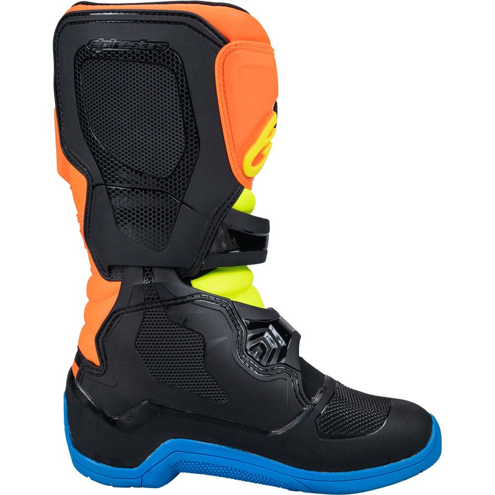Alpinestars 2026 Tech 3S Youth Motocross Boots Orange Fluo Enamel Blue Yellow Fluo