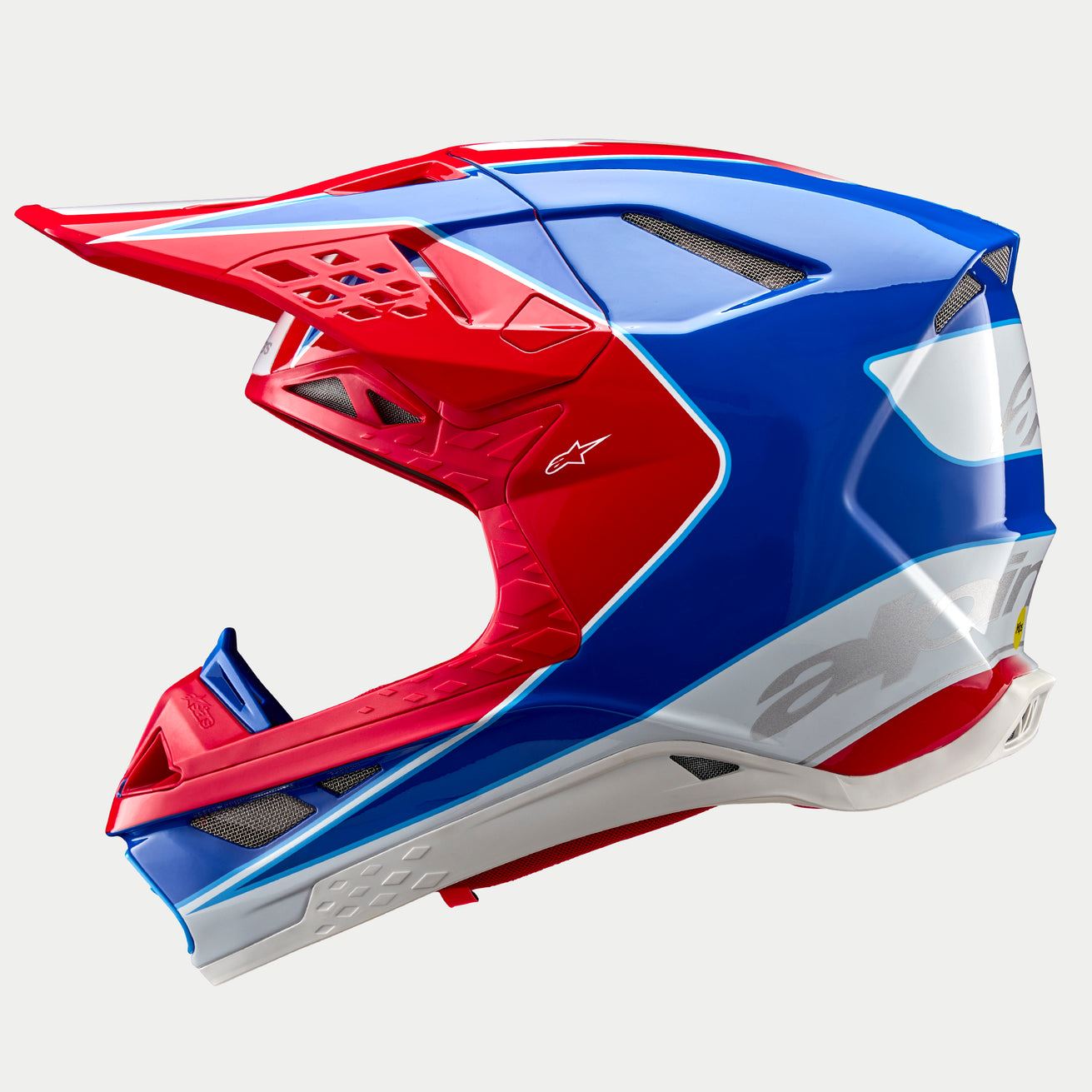 Alpinestars 2024 Supertech SM10 Aeon Bright Red Blue Motocross Helmet