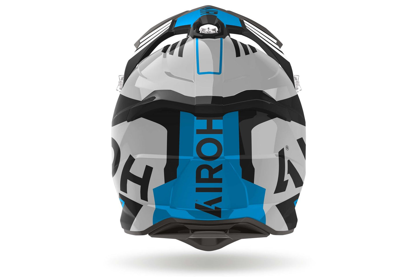 Airoh Helmet 2024 Strycker Brave Blue Grey Gloss Composite Carbon
