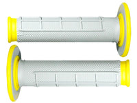 Renthal Dual Compound Tapered Half Waffle Grips Grey Yellow MX Enduro