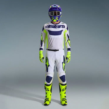 Alpinestars 2026 Racer Air Riway Motocross Combo Kit Light Grey Yellow Flo Blue