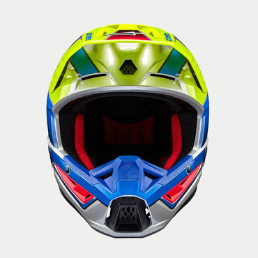 Alpinestars 2026 Supertech SM5 Sail Yellow Fluo Enamel Blue Silver Motocross Helmet