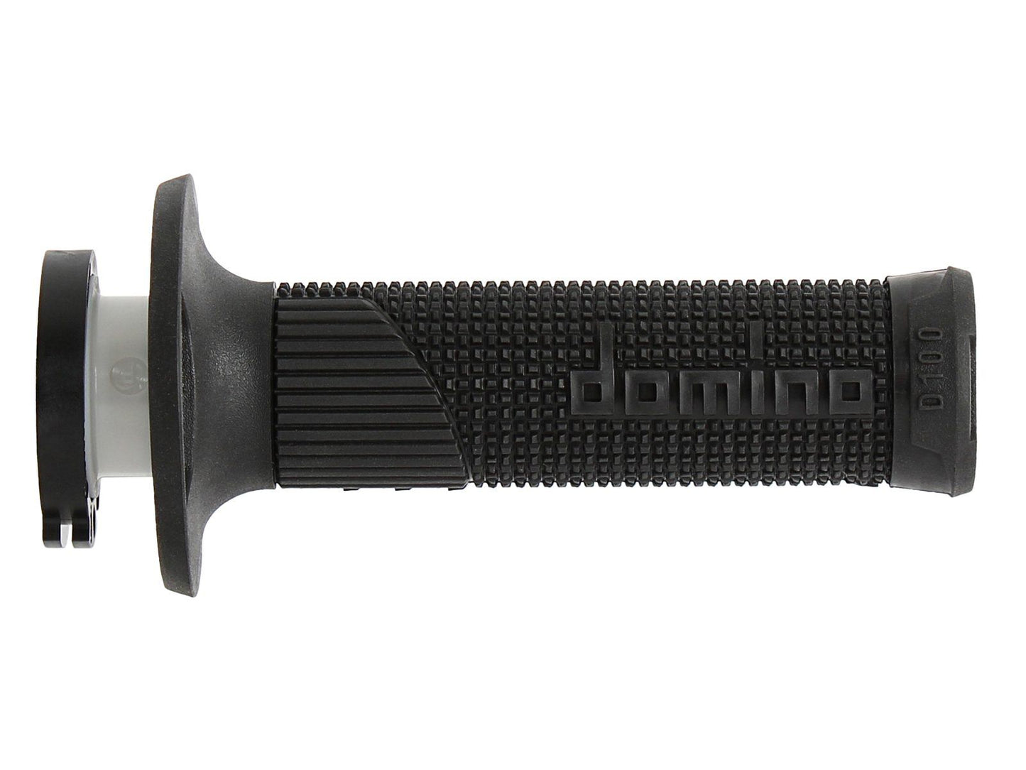 Domino D100 Black D-Lock MX Grips W/Push Pull Pulley Motocross Off-Road Enduro