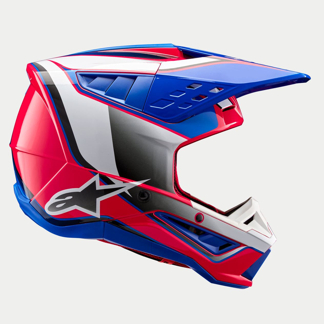 Alpinestars 2026 Supertech SM5 Sail White Diva Pink Enamel Blue Motocross Helmet