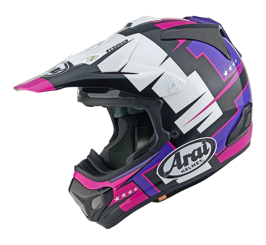 Arai MX-V Evo New 2025 Motocross Helmet Battle Purple ECE 22-06