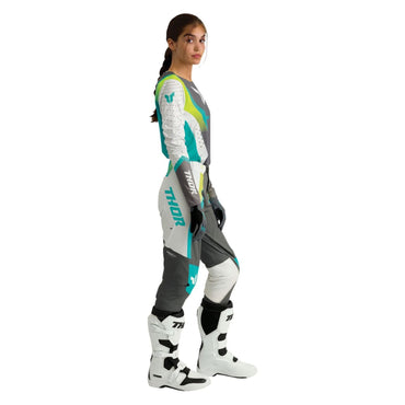 Thor 2026 Womens Sportmode Velocity Grey Aqua MX Combo Kit