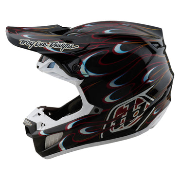 Troy Lee Designs Spring 2025 MX Helmet SE5 Carbon Torched Black Red
