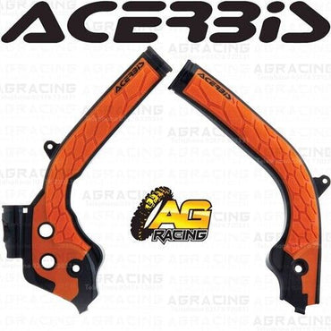 Acerbis X-Grip Frame Protector Guards Black Orange For KTM EXC-F 350 2017-2019