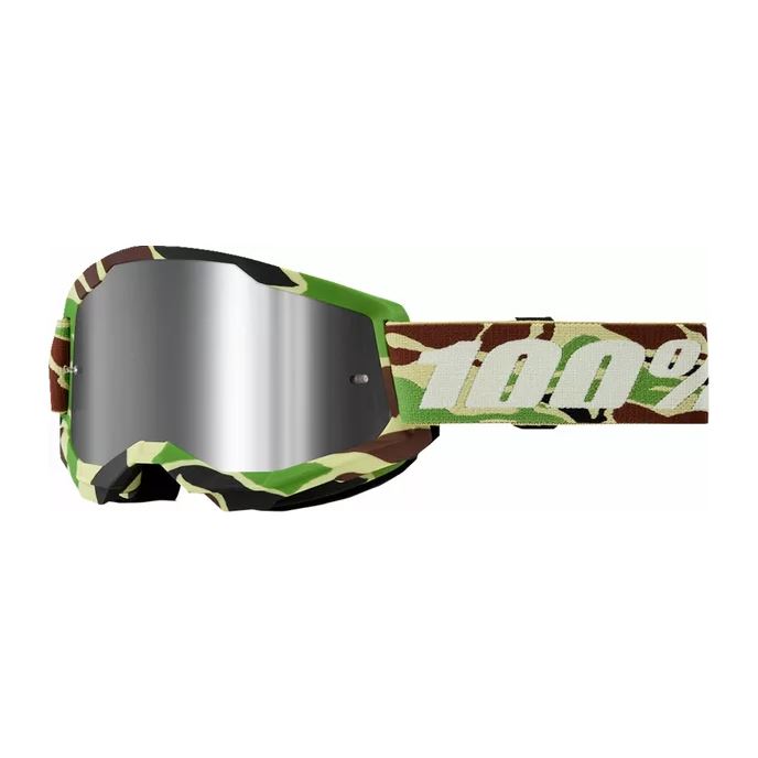 100% MX Goggles Strata 2 War Camo Silver Mirror