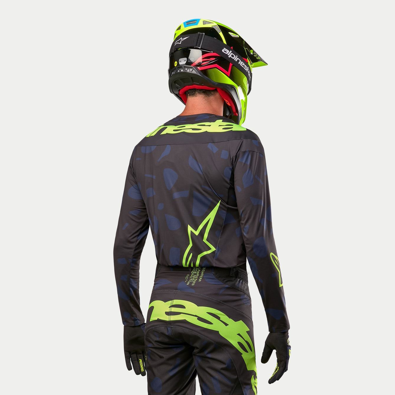 Alpinestars 2024 Techstar Rantera Motocross Jersey Black Navy Yellow Fluo Clearance