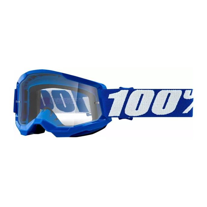100% MX Goggles Strata 2 Youth Blue Clear