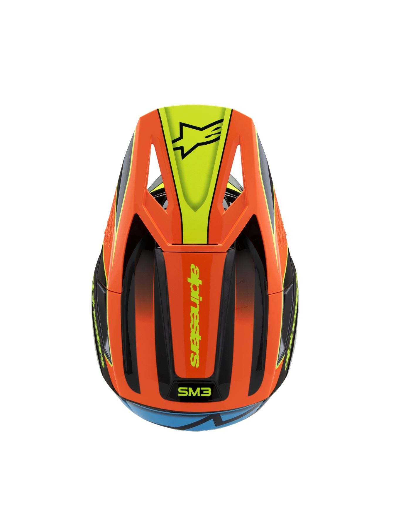 Alpinestars 2025 SM3 Fray Youth Motocross Helmet Black Orange Yellow Fluo