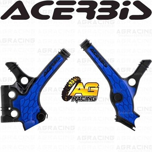 Acerbis X-Grip Frame Protector Guards Black Blue For Yamaha YZ 85 2019-2021