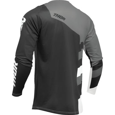 Thor 2025 Youth Sector Checker Black Grey Motocross Jersey