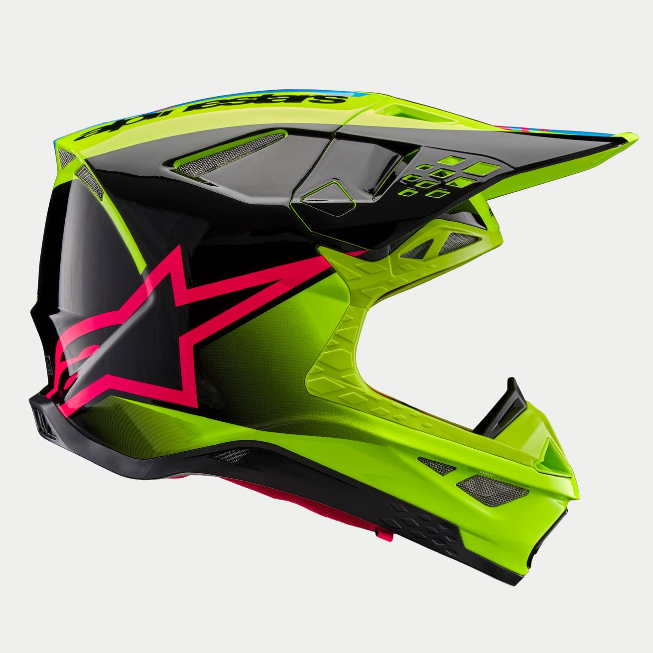 Alpinestars 2024 Supertech SM10 Unite Yellow Fluo Black Diva Pink Motocross Helmet