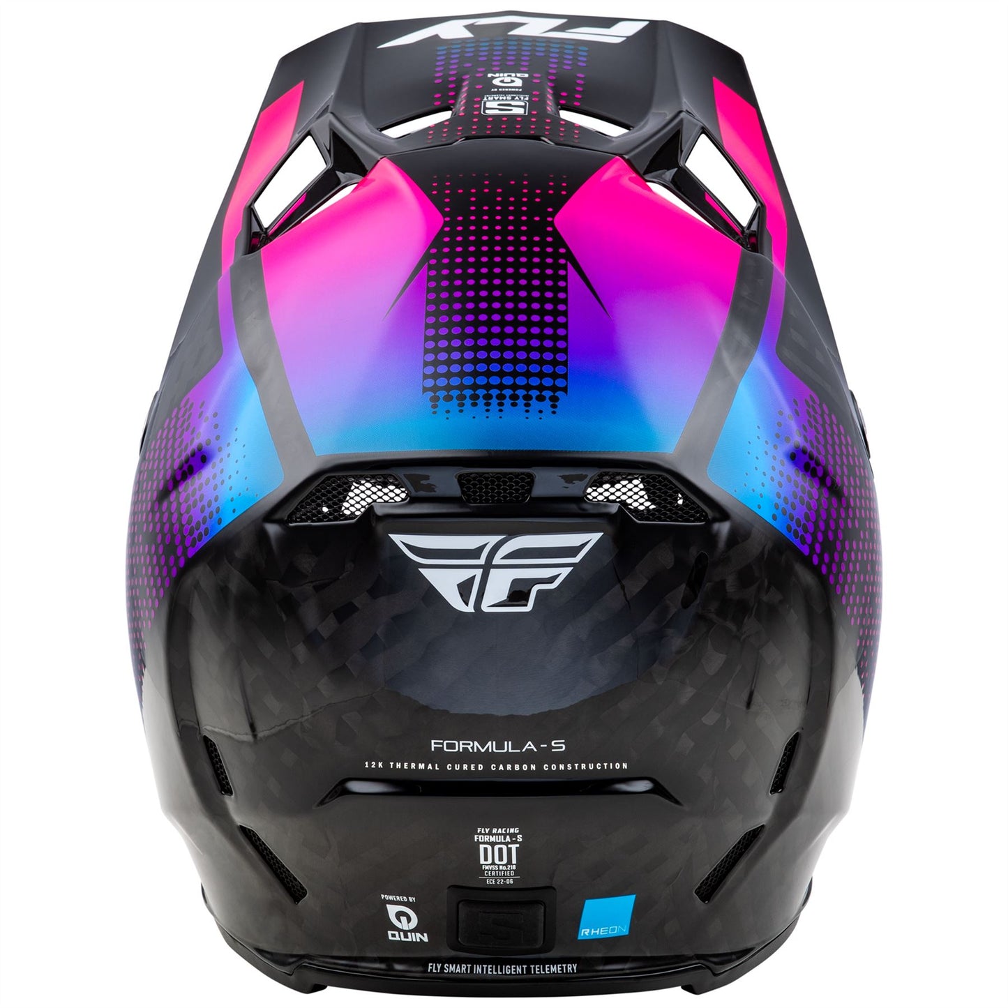 Fly Racing 2025 Formula S Carbon Protocol Motocross Helmet Black Carbon Blue Pink