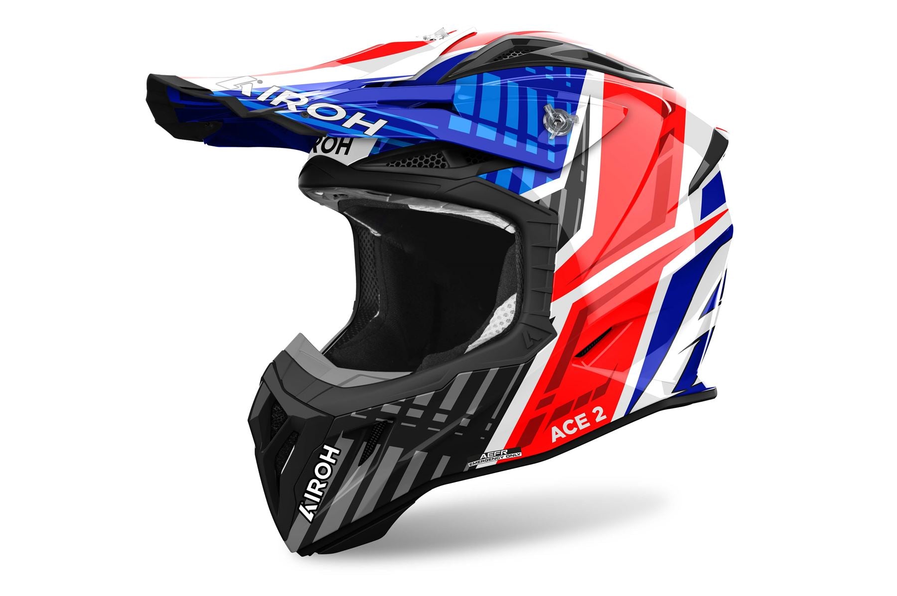 Airoh Helmet 2024 Aviator Ace 2 Proud Blue Red Gloss Composite Carbon