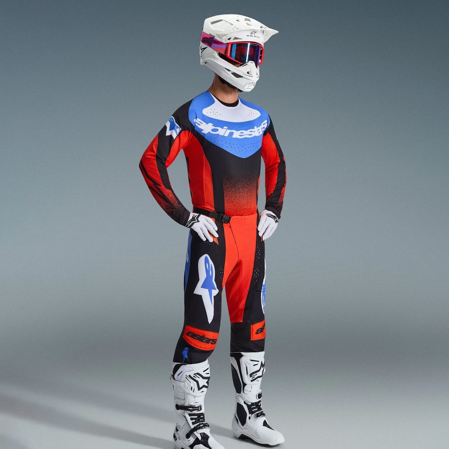 Alpinestars 2026 Techstar Knif Motocross Combo Kit Orange Black Ucla Blue