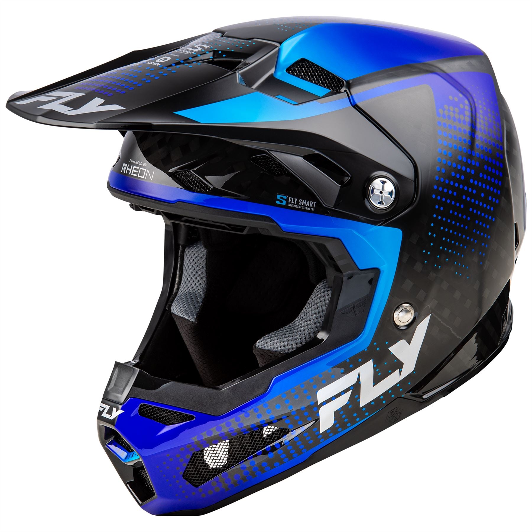 Fly Racing 2025 Formula S Carbon Protocol Motocross Helmet Black Carbon Blue