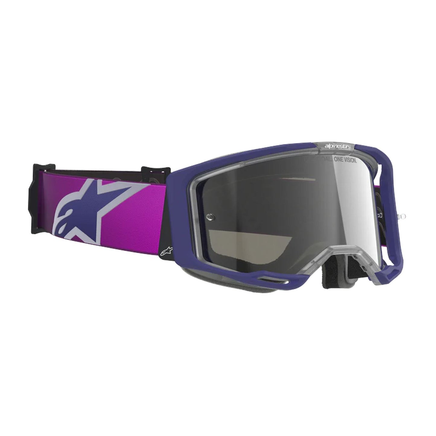 Alpinestars 2026 Vision 8 Corp Motocross Goggles Purple Light Grey Mirror Silver One Size