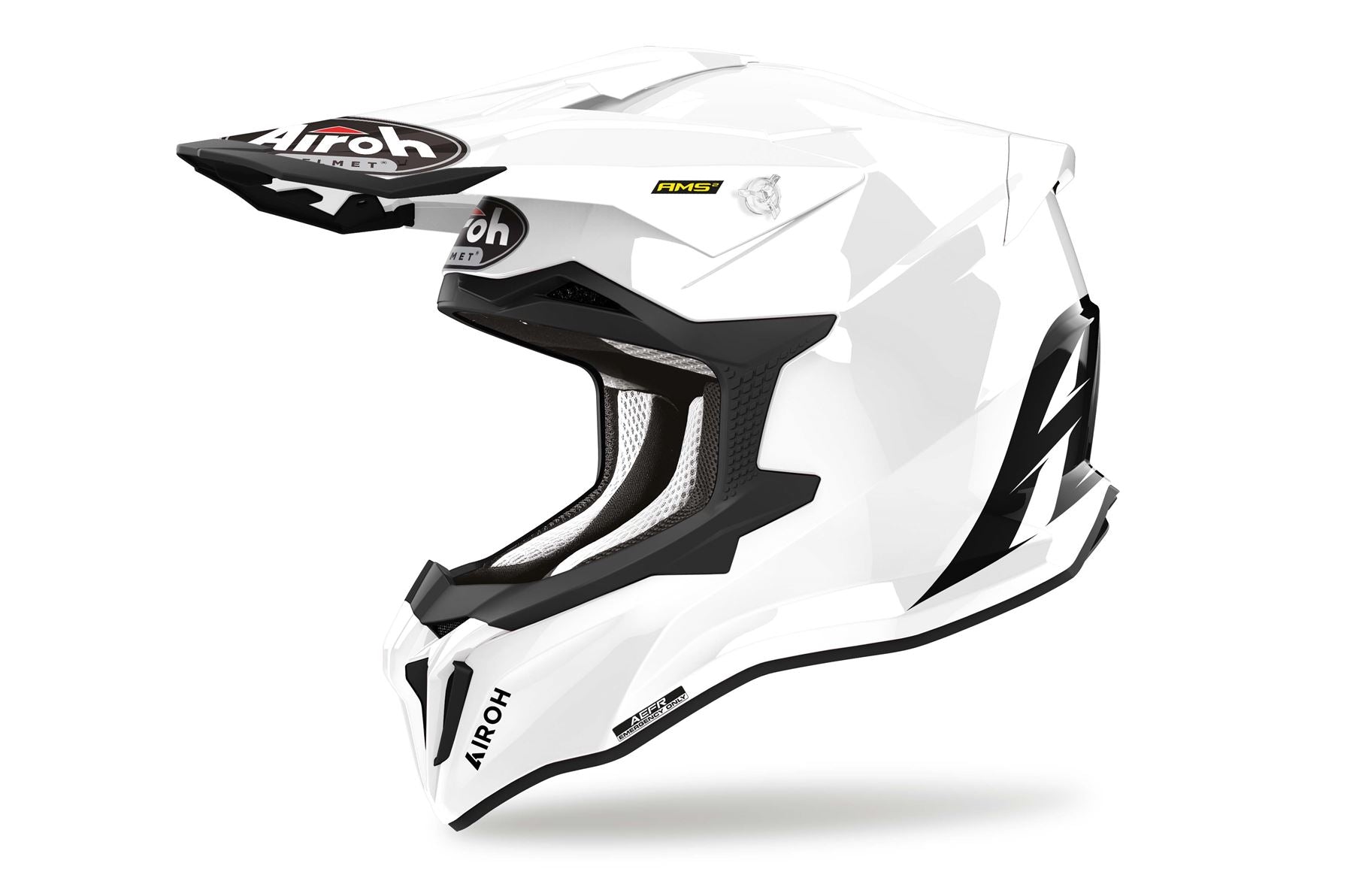 Airoh Helmet 2024 Strycker Color White Gloss Composite Carbon