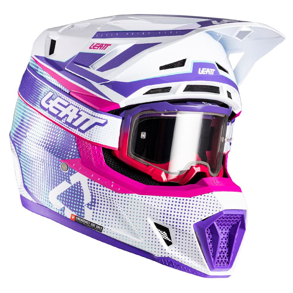 Leatt 2026 Motocross Helmet 7.5 Purple & 4.5 Goggles