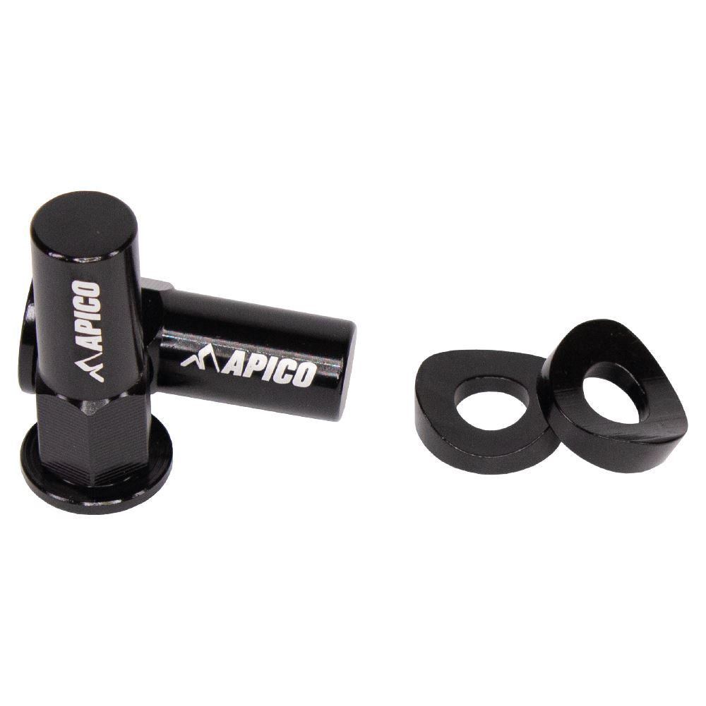 Apico Aluminium Rim Lock Nut & Washer Set Black For Suzuki RM RMZ RMX