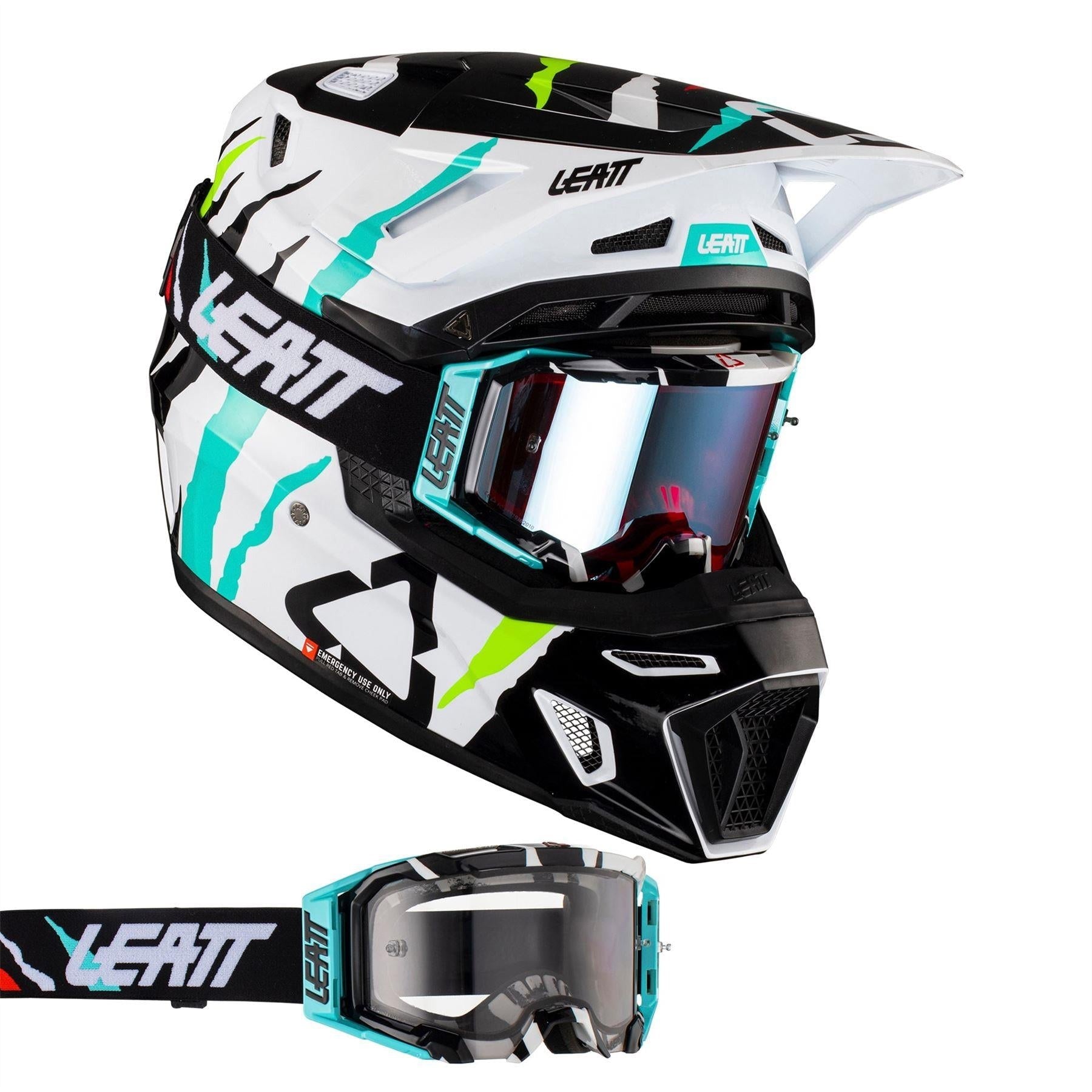 Leatt 2024 Helmet Moto 8.5 V23 Tiger with 5.5 Goggles & Helmet Bag