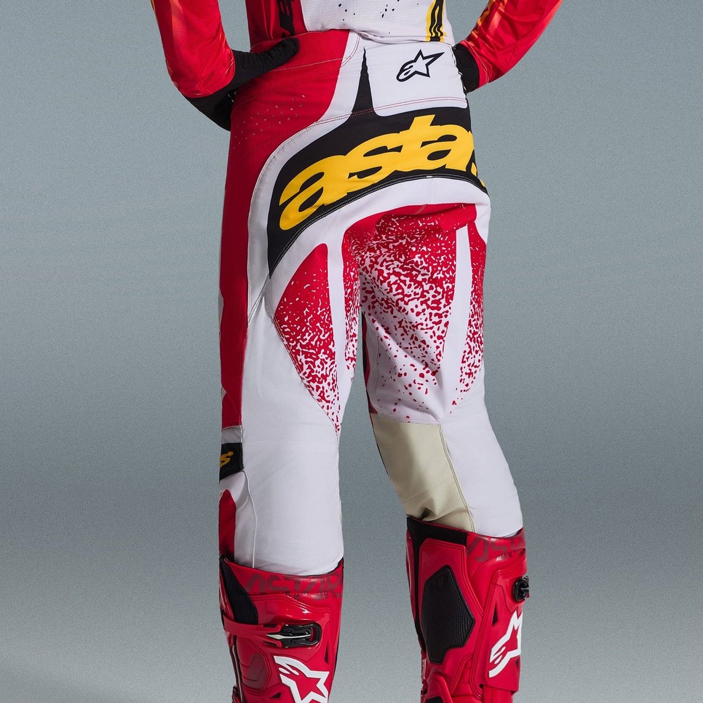 Alpinestars 2026 Techstar Nomur Motocross Pants Light Grey Red Black