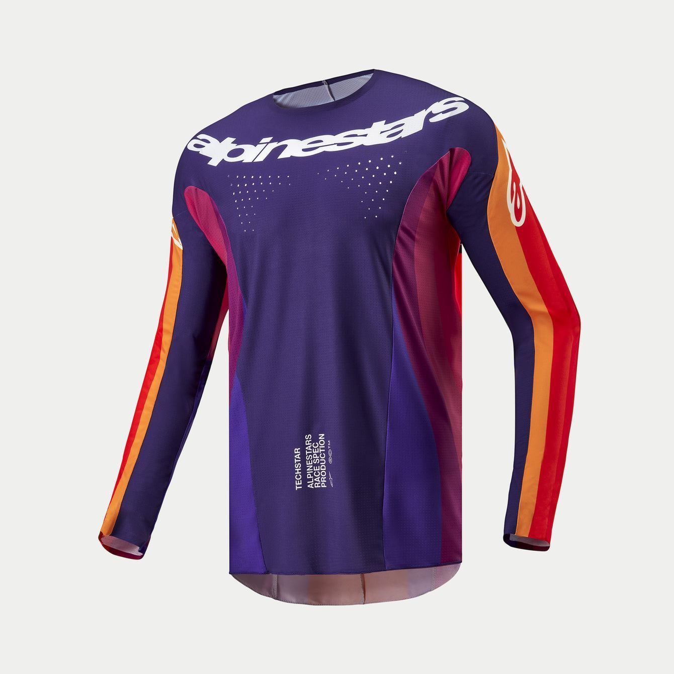 Alpinestars 2024 Techstar Pneuma Motocross Jersey Purple Orange Clearance