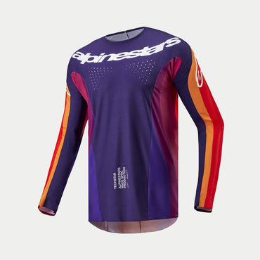 Alpinestars 2024 Techstar Pneuma Motocross Jersey Purple Orange Clearance