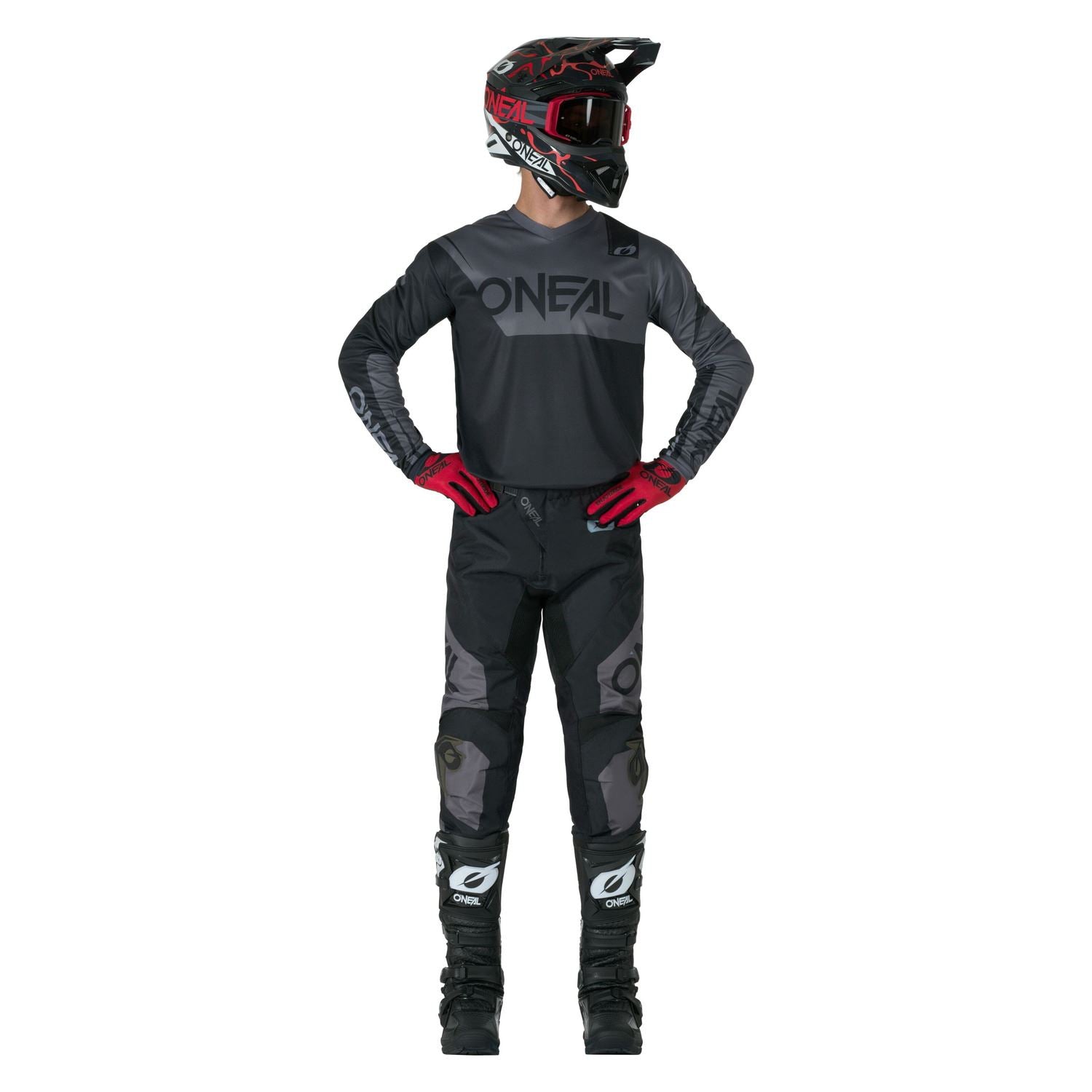 O'Neal 2026 Youth Element Racewear Black Grey MX Combo Kit