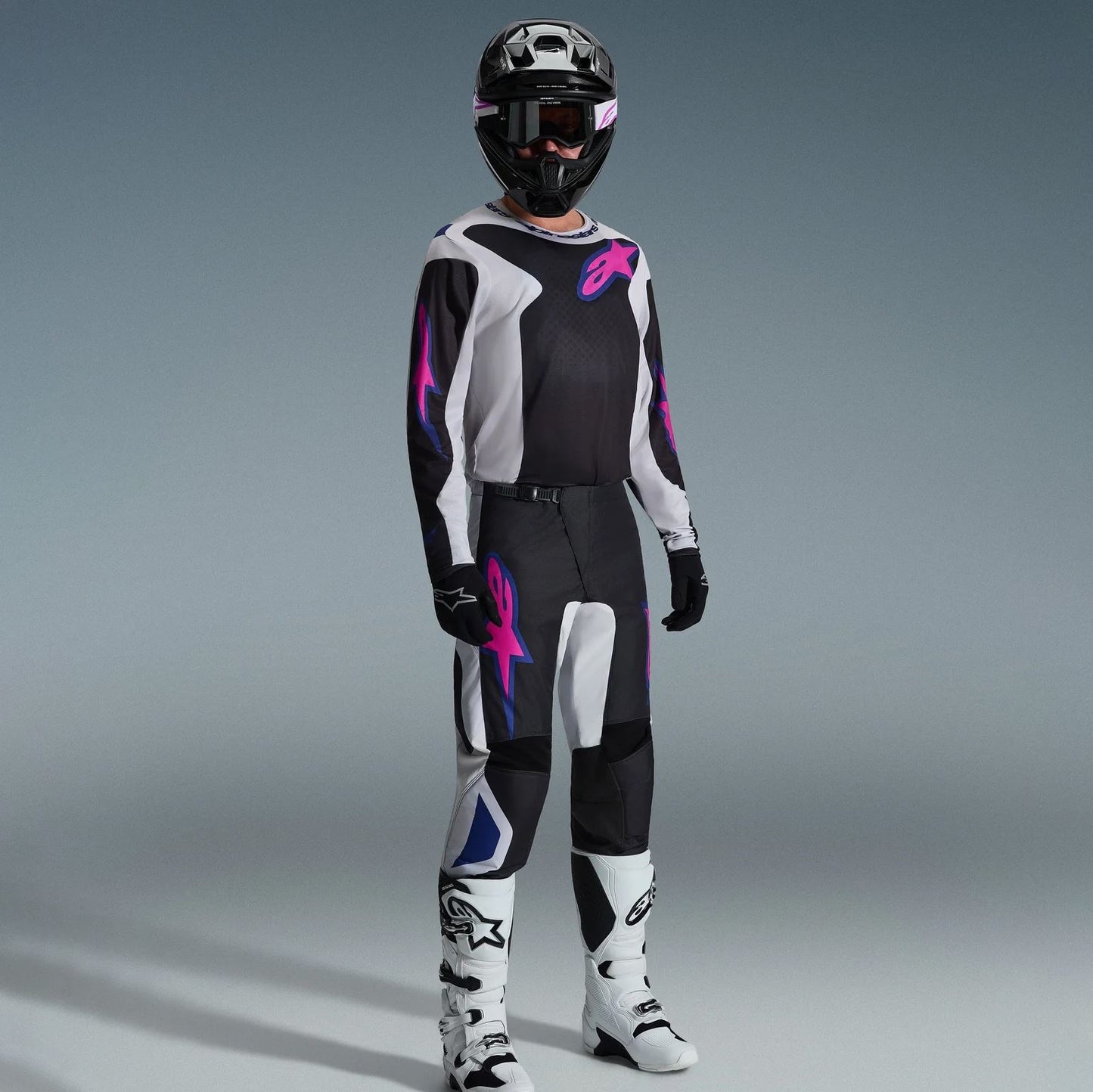 Alpinestars 2026 Fluid Grid Motocross Combo Kit Black Light Green Purple