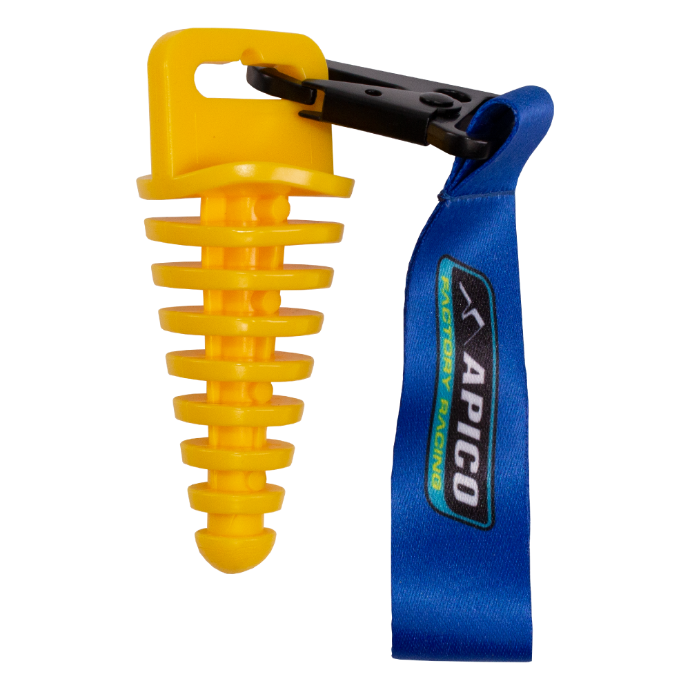 Apico 2 Stroke Two Stroke Exhaust Bung Plug Yellow Lanyard Motocross Enduro