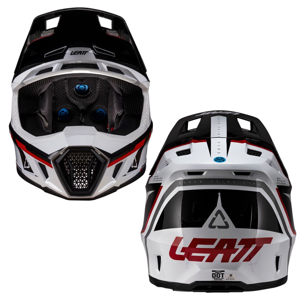 Leatt 2026 Motocross Helmet 7.5 White Red & 4.5 Goggles