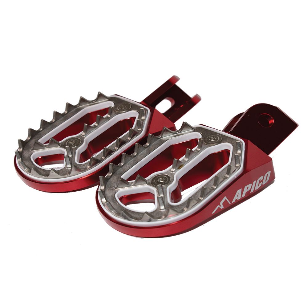 Apico Pro Bite Footpegs Foot Rest Pegs Red For Honda CRF 230F 2003 - 2019