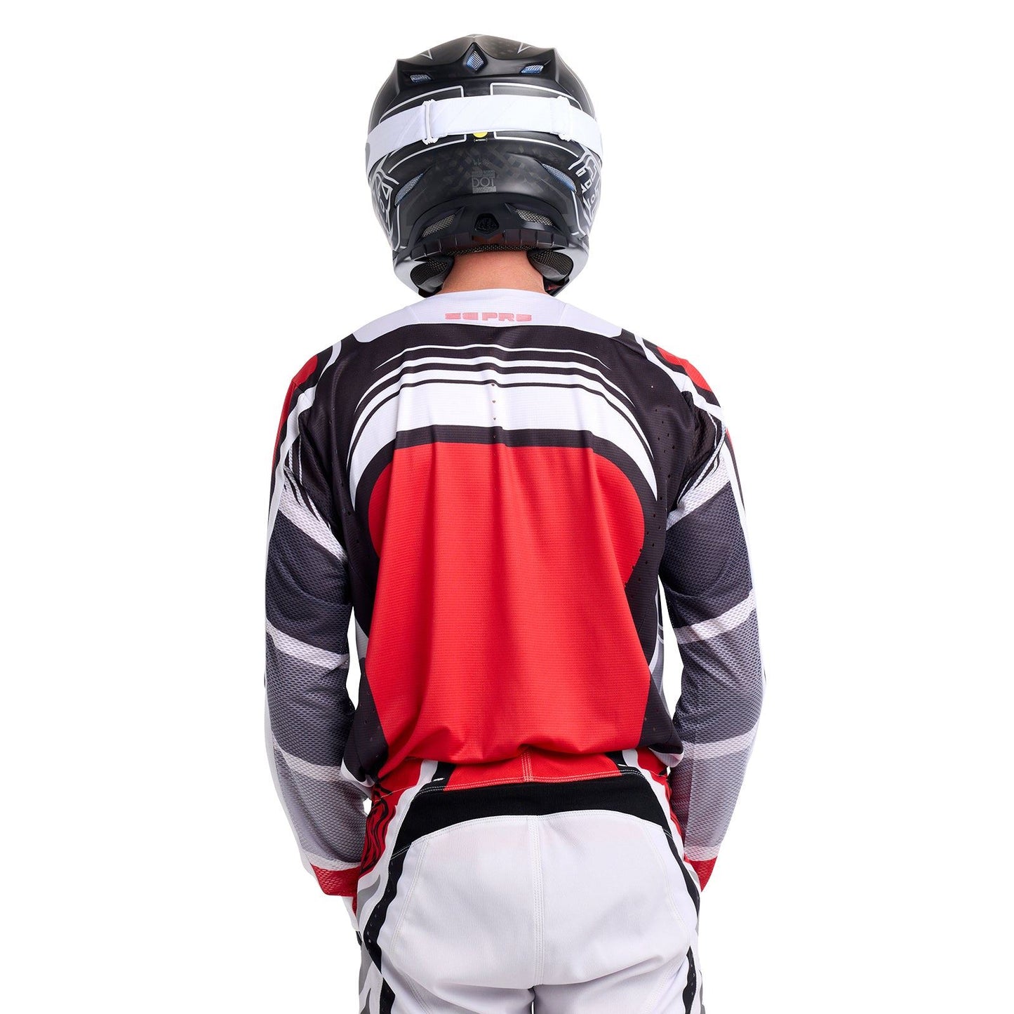 Troy Lee Designs 2025 Motocross SE PRO Wavez Jersey Off-White Red