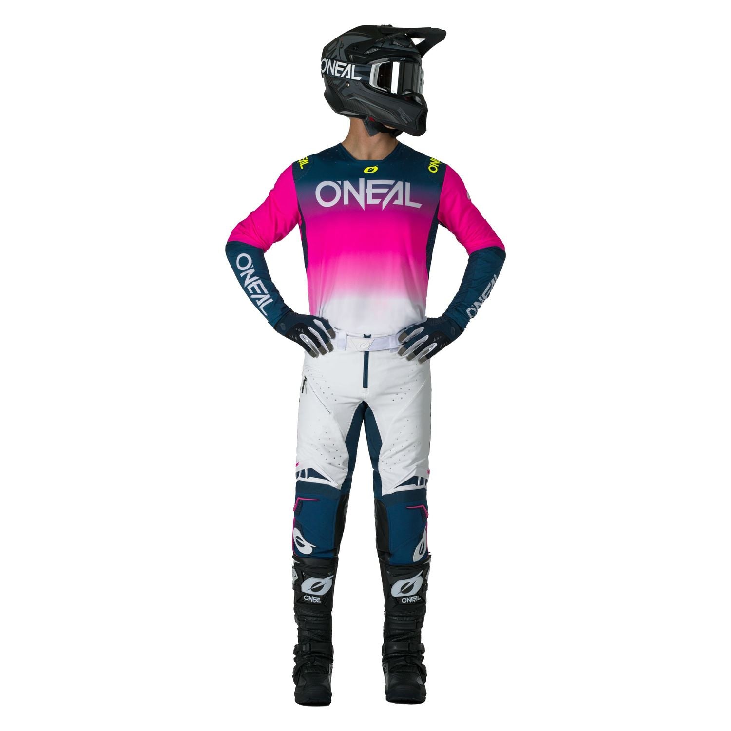 O'Neal 2026 Prodigy Five Five Navy White Pink MX Combo Kit