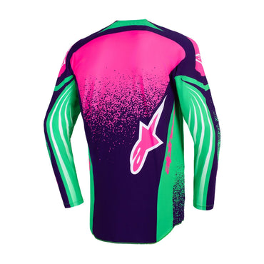 Alpinestars 2026 Techstar Nomur Motocross Jersey Deep Purple Green Pink Fluo