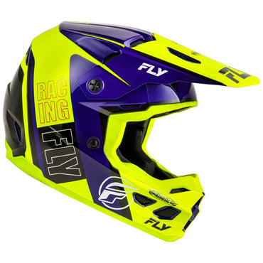 Fly Racing 2025 Kinetic Rally Motocross Helmet Hi-Viz Blue Black