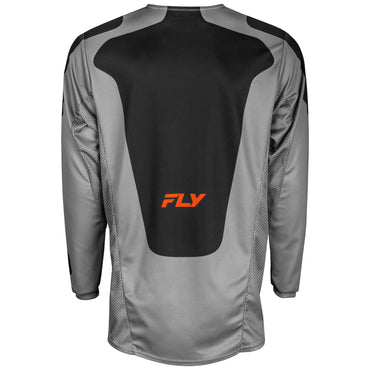 Fly Racing 2025 Kinetic Sym Motocross Jersey Grey Orange Black
