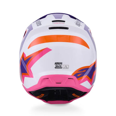 Alpinestars 2026 SM3 Heat Motocross Helmet White Purple Pink