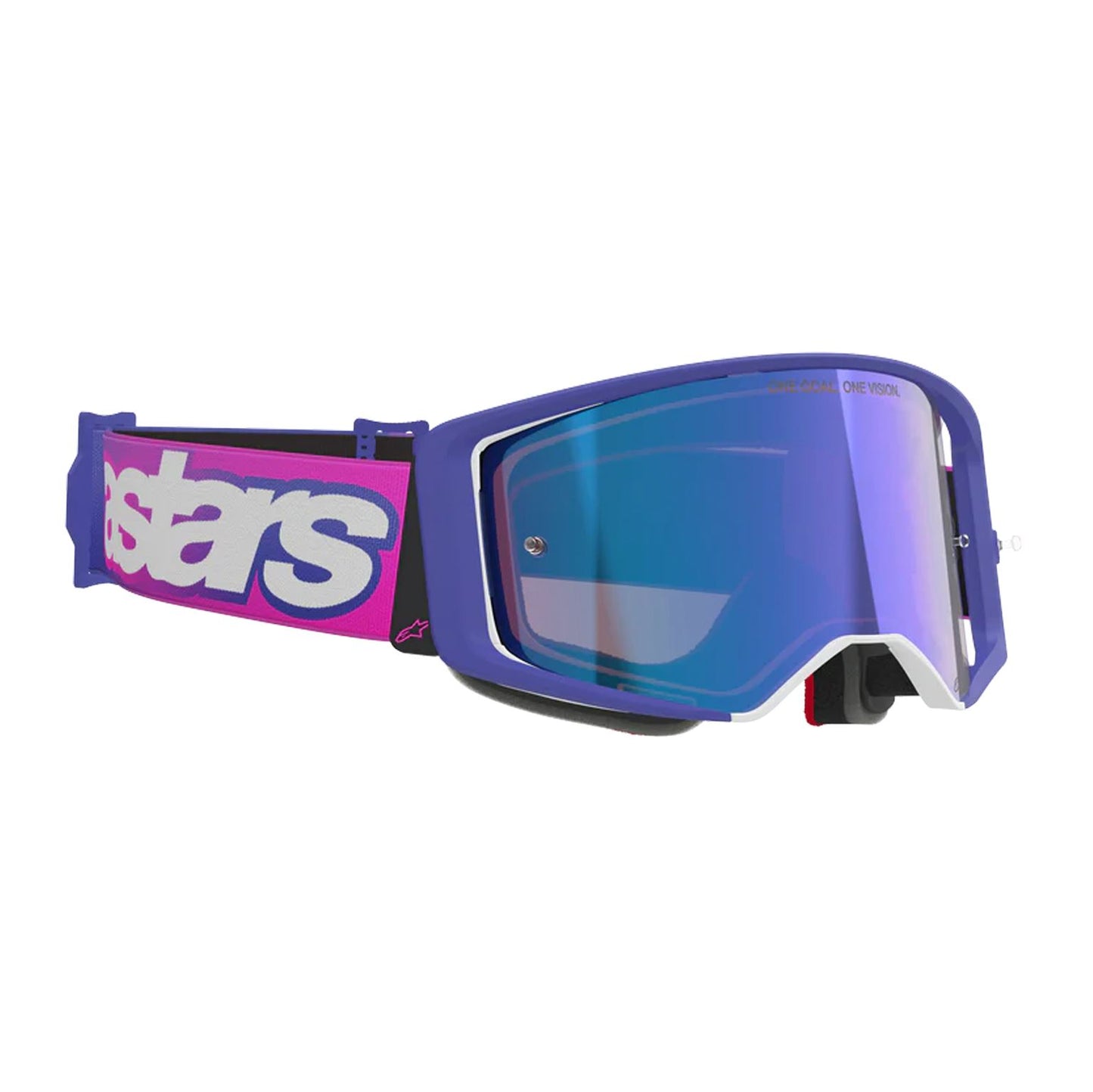 Alpinestars 2026 Supertech Vision Vista Motocross Goggles Purple Flo Pink Mirror Blue One Size