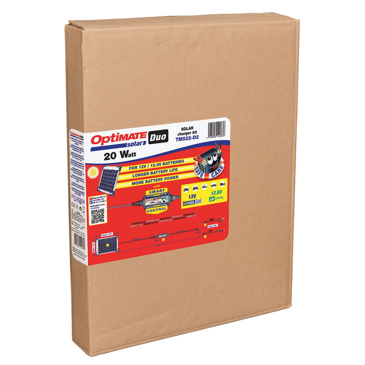 OptiMate Duo Solar Panel 20W Battery Charger Maintainer