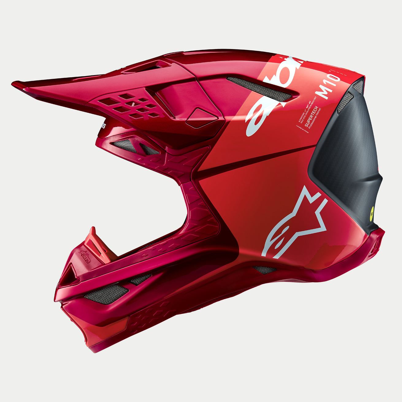 Alpinestars 2024 Supertech SM10 Flood Red Fluo Red Motocross Helmet
