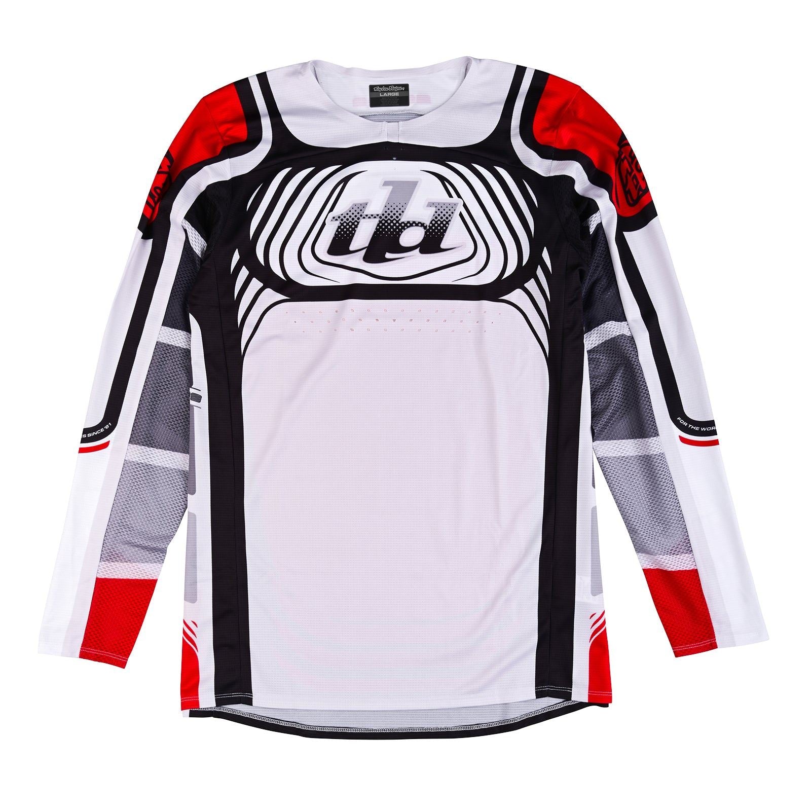 Troy Lee Designs 2025 Motocross SE PRO Wavez Jersey Off-White Red