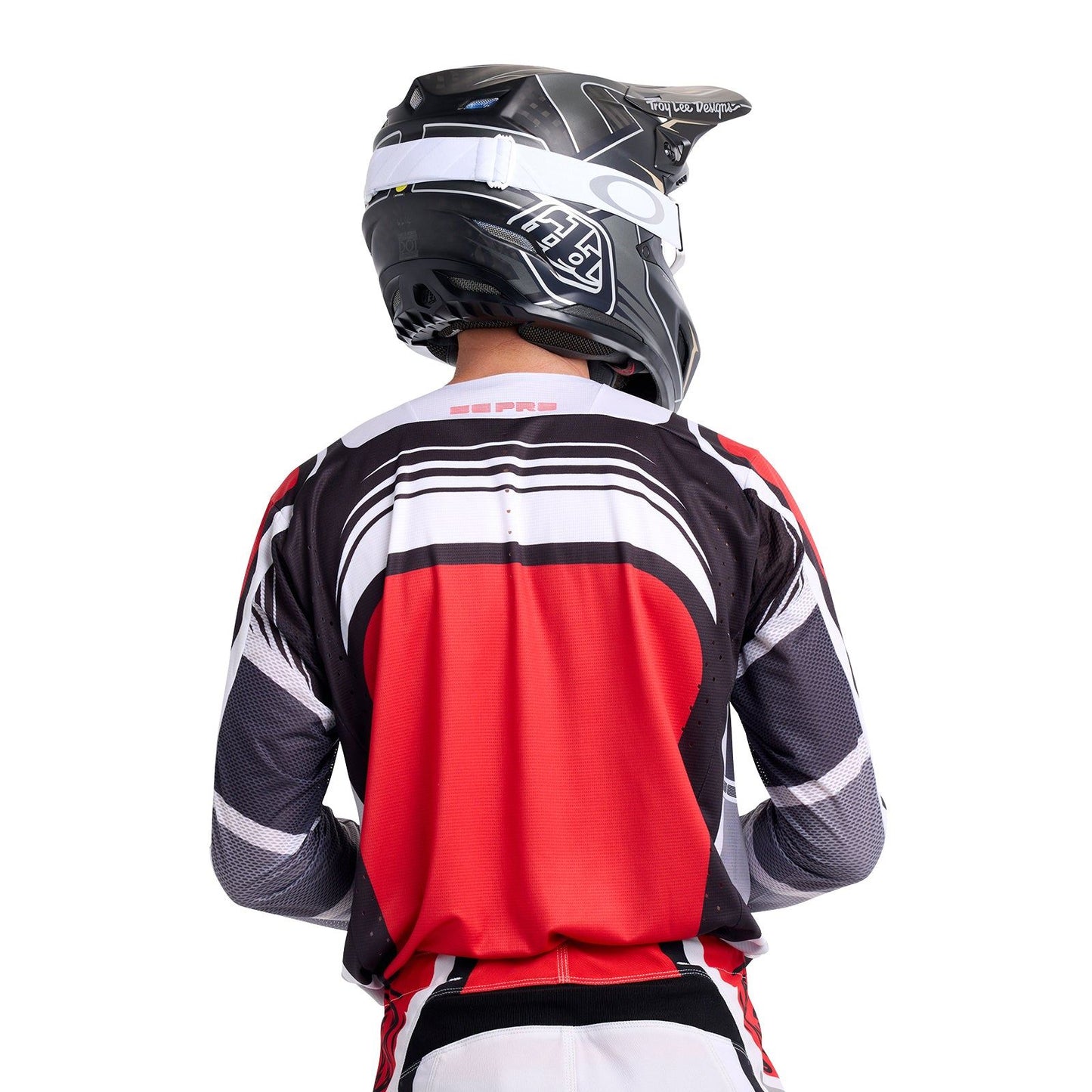Troy Lee Designs 2025 Motocross SE PRO Wavez Jersey Off-White Red