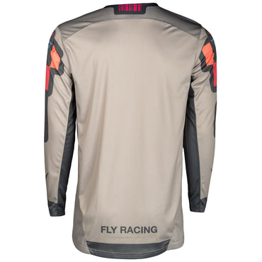 Fly Racing 2025 Lite Vice Motocross Jersey Light Grey Pink Coral