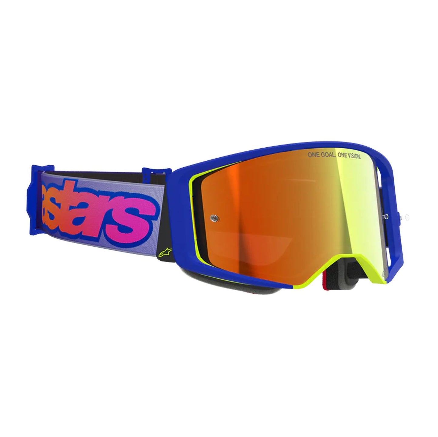 Alpinestars 2026 Supertech Vision Vista Motocross Goggles Blue Yellow Purple Mirror Red One Size